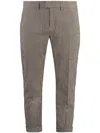 Dondup Cotton Trousers With Belt Loops And Cuffed Hem In Brown