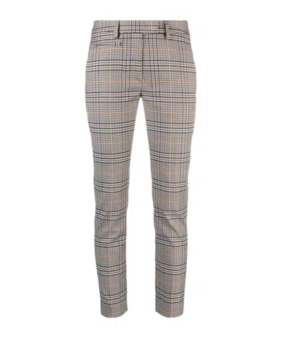 DONDUP CHECK-PRINT SLIM CROPPED TROUSERS