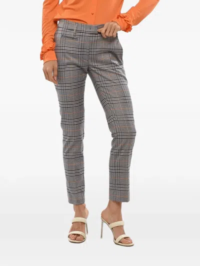Dondup Check-pattern Trousers In Gray
