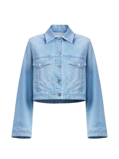 Dondup Chest-pocket Cropped Jacket In Blue