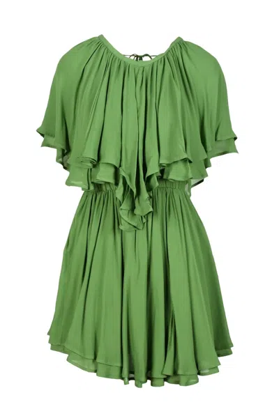 Dondup Woman Mini Dress Military Green Size 6 Viscose