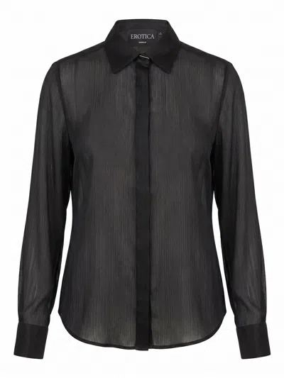Dondup Chiffon Shirt In Black