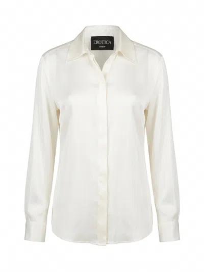 Dondup Chiffon Shirt In Neutral