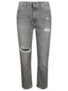 Dondup Cindy Five-pocket Jeans With All-over Rhinestones In Gray