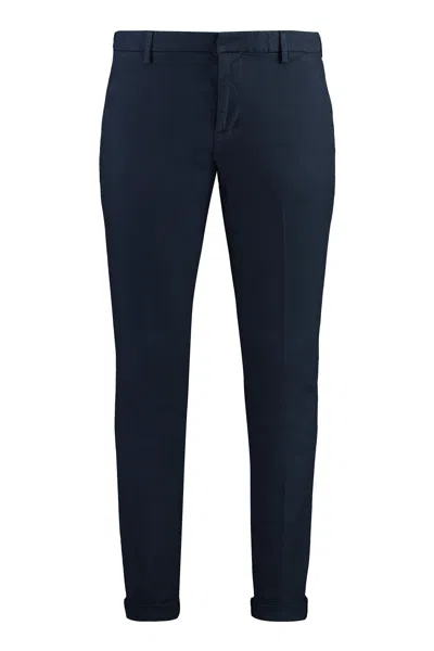 Dondup Blue Gaubert Tailored Cuffed Straight-leg Pants In Black