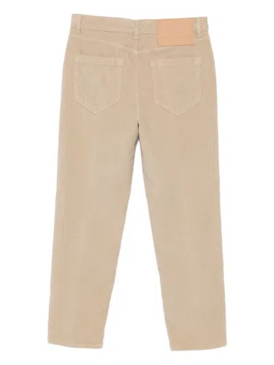 Dondup Classic Straight Leg Beige Jeans In Neutral