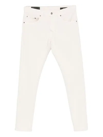 DONDUP CLASSIC STRAIGHT-LEG BEIGE JEANS WITH