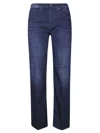 Dondup Classic Straight-leg Jeans With Dark Wash And Subtle Branding In Blue