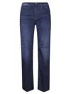 Dondup Classic Straight-leg Jeans With Dark Wash And Subtle Branding In Blue