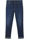 Dondup Classic Tailored Trousers With Straight Leg Cut In Blue