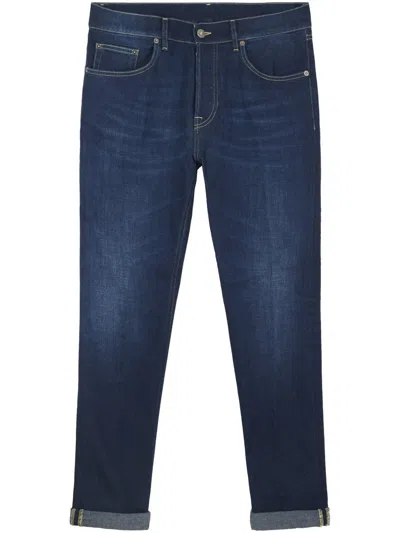 Dondup Classic Tailored Trousers With Straight Leg Cut In Blue