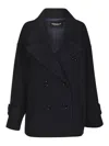 Dondup Double-breasted Oversized Coat In Black