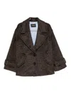 Dondup Herringbone-pattern Button Coat In Blue