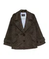 Dondup Herringbone-pattern Button Coat In Brown