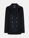 Dondup Double-breasted Coat In Black
