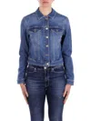 Dondup Denim Jacket With Long Sleeves And Collared Neck In Blue