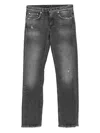 Dondup Straight-leg Black Jeans With Subtle Distressing In Black