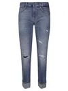 Dondup Special Coco Trousers Featuring Distressed Detailing In Blue