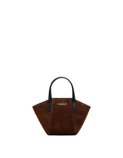 Dondup Compact Brown Suede Mini Bag