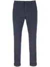 Dondup Stretch Cotton Blend Chino Pants With Belt Loops In Blue