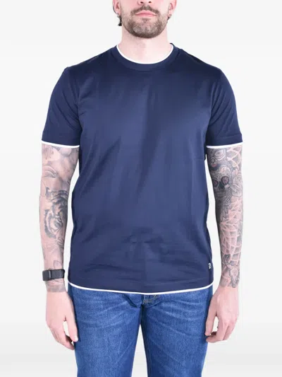 Dondup Contrast-trim T-shirt In Blue