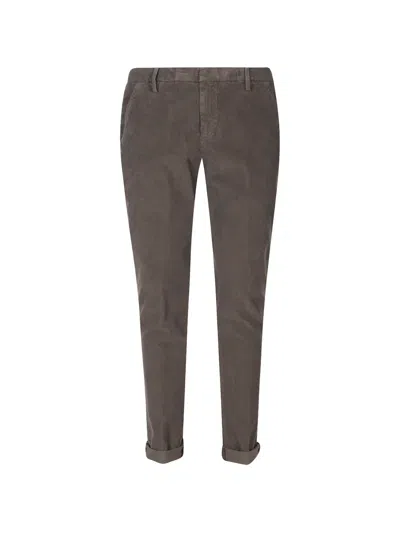 Dondup Marrone Gaubert Gabardine Straight-leg Pants In Brown