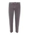 Dondup Corduroy Cuffed Trousers In Gray