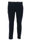 Dondup Tailored Trousers With Cuffed Hem And Pockets In Blue