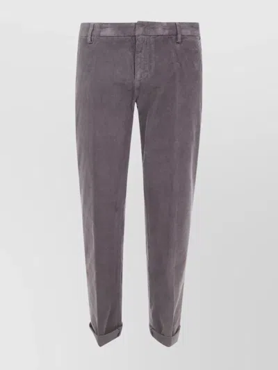 Dondup Corduroy Texture Relax Fit Trousers In Gray