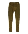Dondup Ribbed Fabric Trousers With Belt Loops In Green