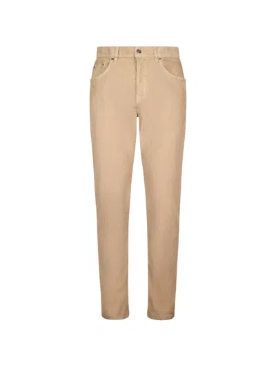 Dondup Corduroy-effect Five-pocket Trousers In Neutral
