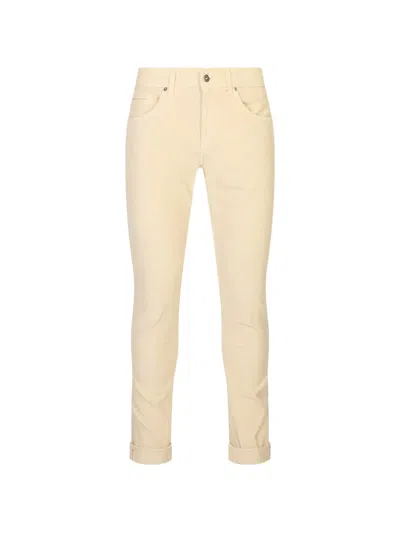 Dondup Corduroy-effect Slim-fit Trousers In Yellow