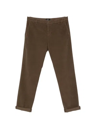 Dondup Corduroy-effect Straight-leg Jeans In Brown