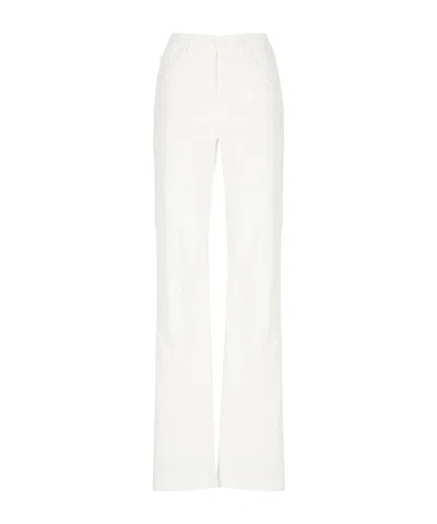 Dondup Cotton Blend Trousers In White