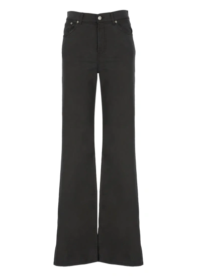 Dondup Cotton Blend Trousers In Black