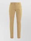 Dondup Cotton Chino Trousers With Roll-up Cuffs In Brown