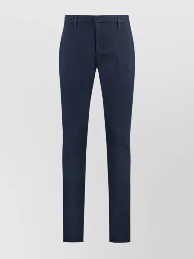 Dondup Cotton Chino Trousers With Roll-up Cuffs In Blue