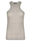 Dondup Cotton Fitted Tank Top In Grey