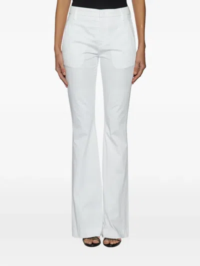 Dondup Cotton Flared Trousers In White