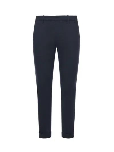 Dondup Cotton Gaubert Trousers In Blue