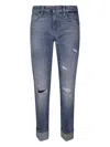 Dondup Special Coco Trousers Featuring Distressed Detailing In Blue