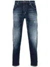 DONDUP COTTON JEANS WITH A WORN EFFECT