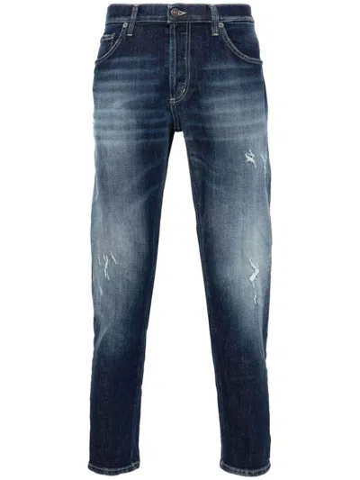 DONDUP COTTON JEANS WITH A WORN EFFECT