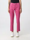 Dondup Cotton Trousers With Belt Loops And Pockets In Fuchsia