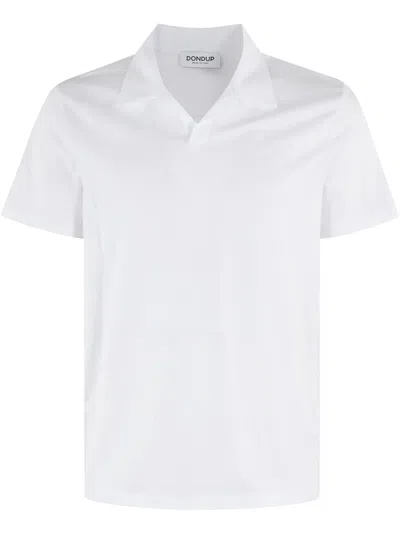 Dondup Crepe Cotton F.14 Regular Fit Polo Shirt In White