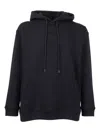 Dondup Cotton Pullover Hoodie With Adjustable Drawstring Hood In Blue