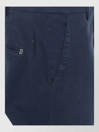 Dondup Cotton Relaxed-fit Straight-leg Trousers In Blue
