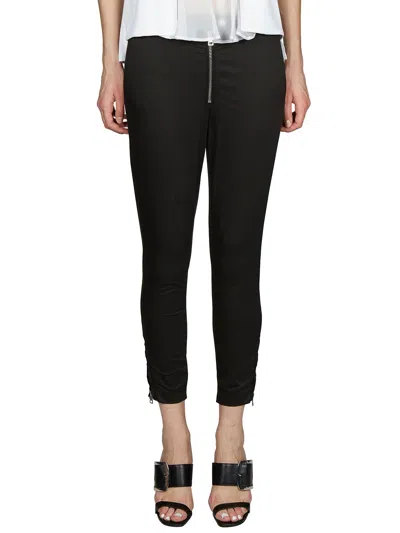 Dondup Cotton Satin Stretch Trousers In Black