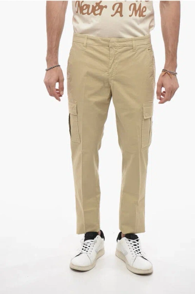 Dondup Cotton Slim Fit Zeno Cargo Trousers In Brown