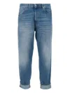 Dondup Relaxed-fit Five-pocket Denim Jeans With Rolled-up Cuffs In Blue